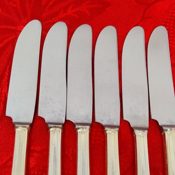 6X BK Antique Rogers Bros Insico Silhouette Silver Plated Short Butter Knives - Picture 5 of 11